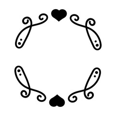 abstract heart circle frame
