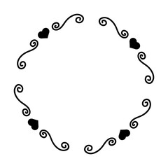 abstract heart circle frame
