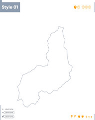 Piaui, Brazil - stroke map isolated on white background. Outline map. Vector map