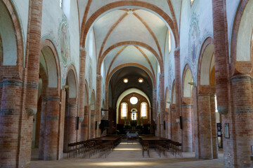 Medieval church of Abbadia Cerreto, Lodi, Italy