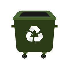 Garbage bin on a white background. Vector.