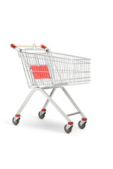 Studio shot of an empty shopping cart