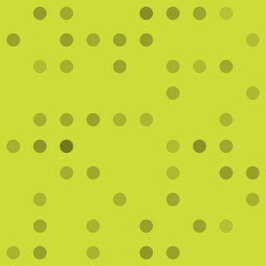 Abstract seamless geometric pattern. Mosaic background of black circles. Evenly spaced big shapes of different color. Vector illustration on lime background