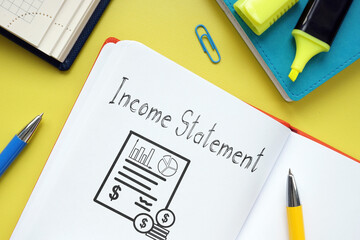Income statement is shown using the text