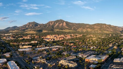 Boulder Colorado Aerial Drone Panorama - obrazy, fototapety, plakaty
