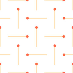 seamless pattern of safety matches isolated on white