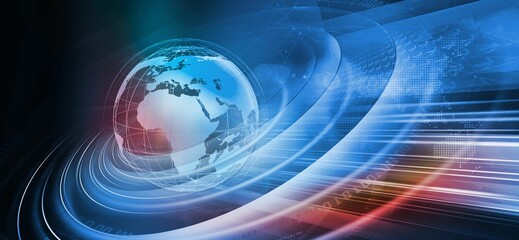 Illustration of a globe with ripples for world news title background