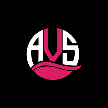 AVS logo monogram isolated on circle element design template, AVS letter logo design on black background. AVS creative initials letter logo concept. AVS letter design.
