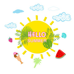 Hello Summer banner design vector illustration