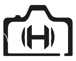 H camera logo design logo icon vector template.
