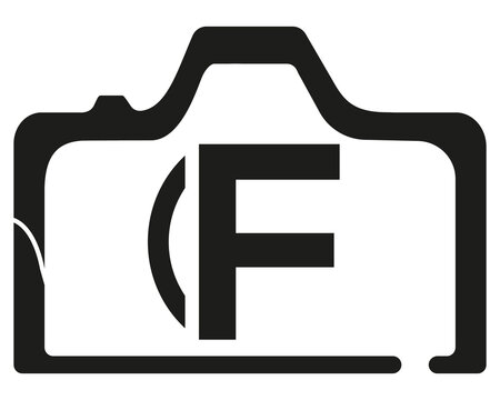 F camera logo design logo icon vector template.