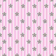 Daisy floral elegant seamless design pattern with pink background