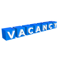 Vacancy Text 3D Render Cubes