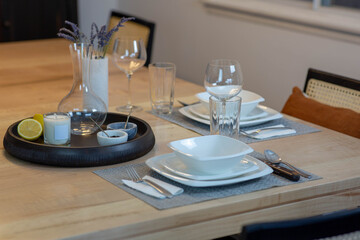 Table setting for a dinner