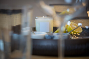 Table setting in restaurant