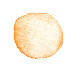 Watercolor texture background. Orange sky cloud. Hand drawing art. Vintage backdrop banner. Aquarelle ground paper. Abstract navy wet image. Impression stain round template
