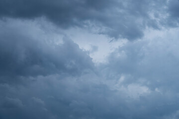 Naklejka na ściany i meble Cloudy sky before a cyclone or tornado