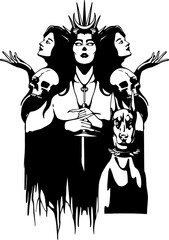 Hecate, Triple Moon Goddess PNG
