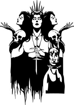 Hecate, Triple Moon Goddess PNG
