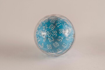 Close-up shot of a 100 sided dice