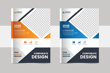 Corporate business book cover template or Annual report brochure design, Leaflet presentation, book cover layout, abstract company profile, Modern poster magazine layout template