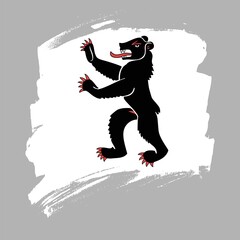 The Canton of Appenzell Innerrhoden flag,  Switzerland.  Switzerland region  banner brush style. Horizontal vector Illustration isolated on gray background.  