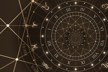 Abstract old conceptual background on mysticism, astrology, fantasy