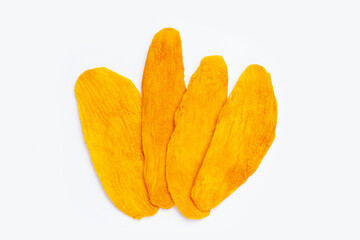 Dried mango on white background
