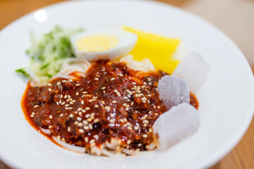 Korean spicy sauce cold noodle