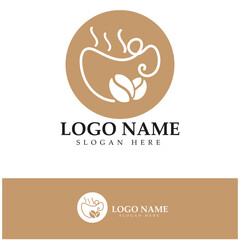 Coffee cup Logo Template vector icon illustration  design