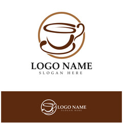 Coffee cup Logo Template vector icon illustration  design