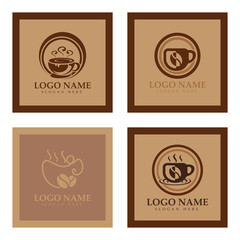 Obraz premium Coffee cup Logo Template vector icon illustration design