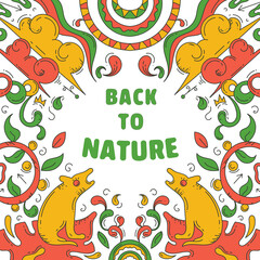 hand drawn poster design back to nature