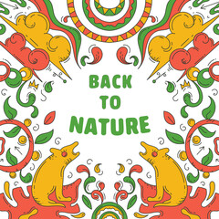 hand drawn poster design back to nature