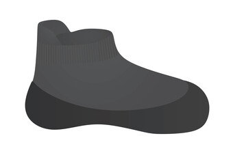 Black baby shoe. vector illustration