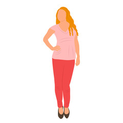 woman, girl in flat style, isolated