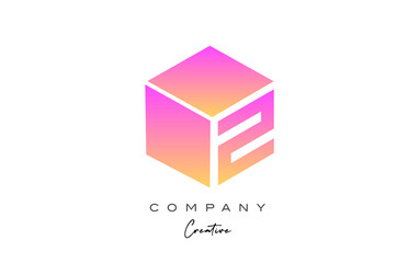 pink yellow S letter alphabet letter logo icon design. Creative cube design template for company and business