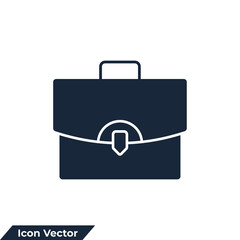 briefcase icon logo vector illustration. sack of money symbol template for graphic and web design collection