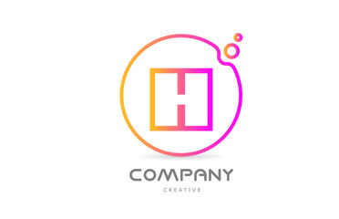 geometric H letter alphabet logo icon with circle and bubbles. Creative template for company and business