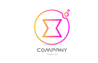 geometric X letter alphabet logo icon with circle and bubbles. Creative template for company and business
