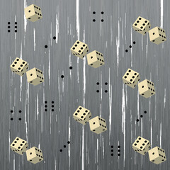 seamless pattern of dominoes. Dice. Casino.