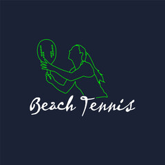 Beach tennis. Logo template.