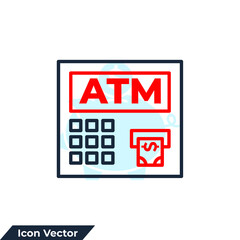 atm icon logo vector illustration. Insert Card Icon, Credit, Debit symbol template for graphic and web design collection