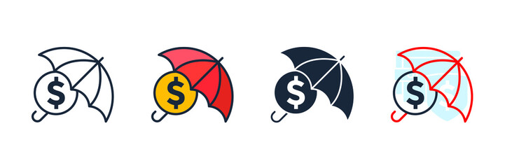 insurance icon logo vector illustration. Umbrella symbol template for graphic and web design collection