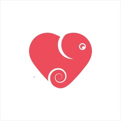 Fototapeta premium Elephant and love logo icon design