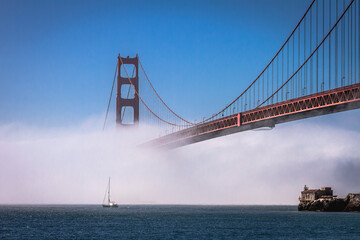 Rolling fog over the Golden Gate Bridge