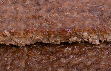 texture of hamburger patties close-up