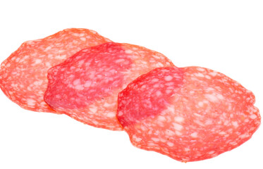 sliced sausage isolated