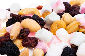 marshmallows with nuts isolated