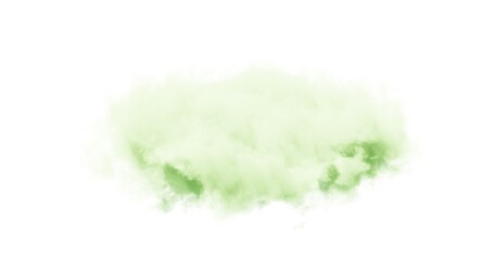 Green cloud on white background. 3d rendering.	